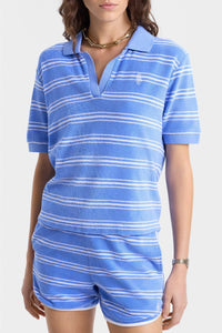 Polo SRC à rayures en velours - Juniper