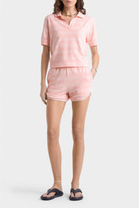 Polo SRC avec logo à rayures - Pink Striped