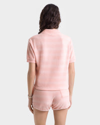 Polo SRC avec logo à rayures - Pink Striped