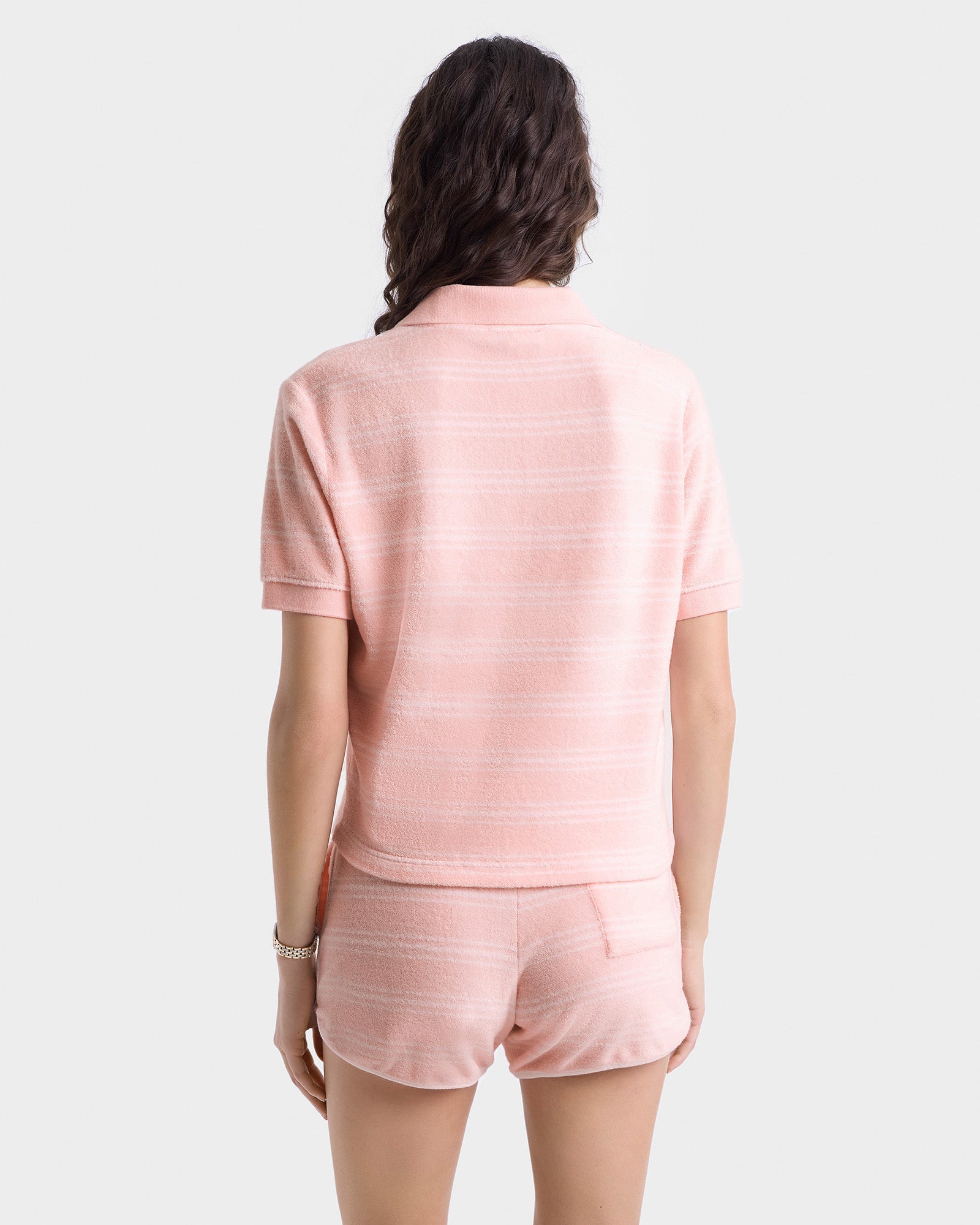 Polo SRC avec logo à rayures - Pink Striped
