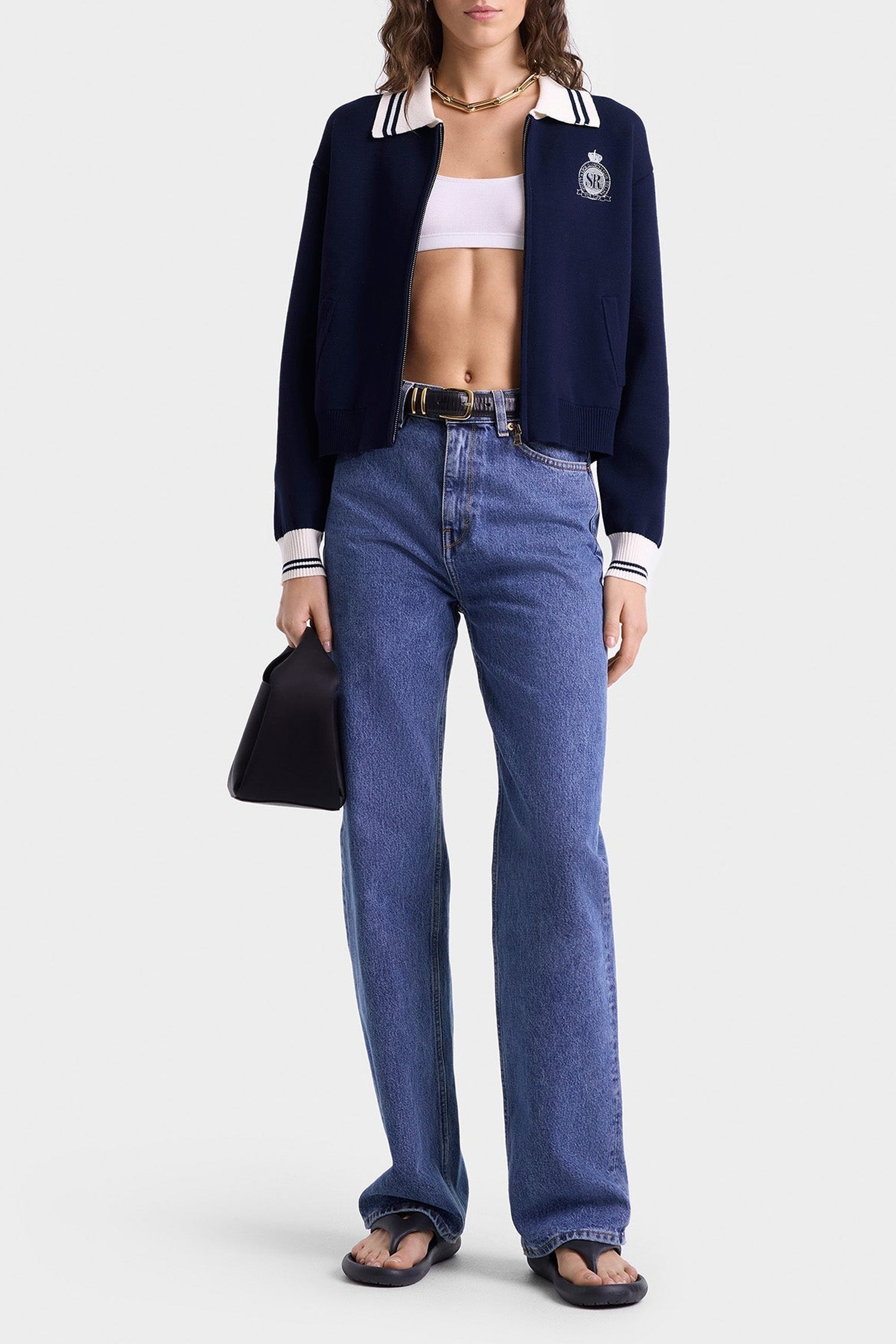 Cardigan à zip à poches - Dark Navy