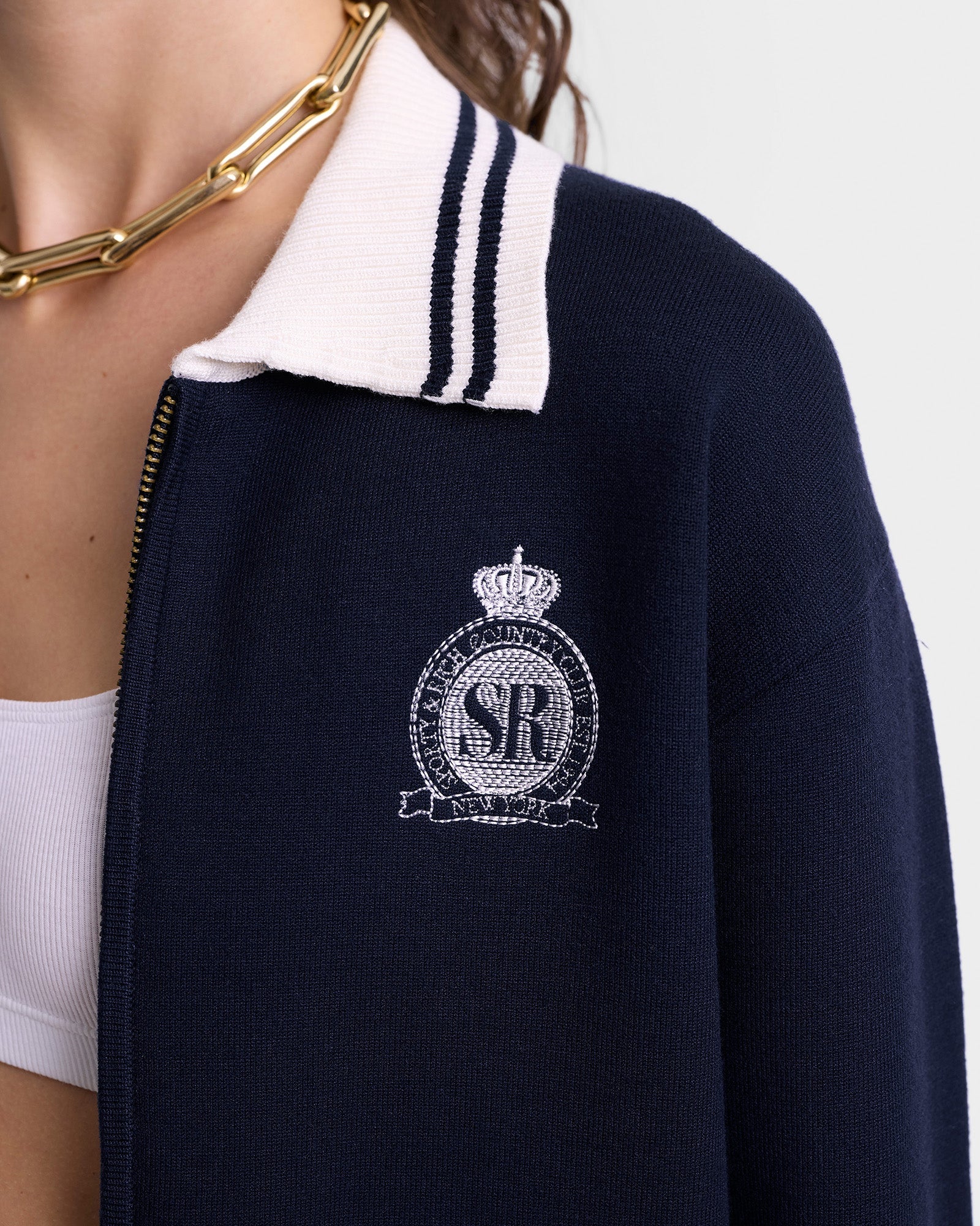 Cardigan à zip à poches - Dark Navy