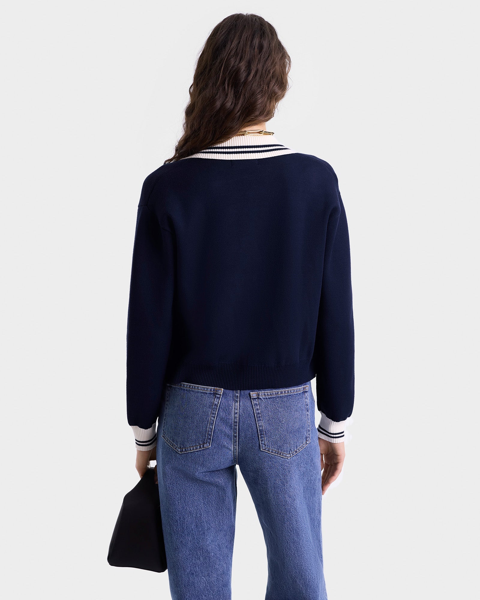 Cardigan à zip à poches - Dark Navy