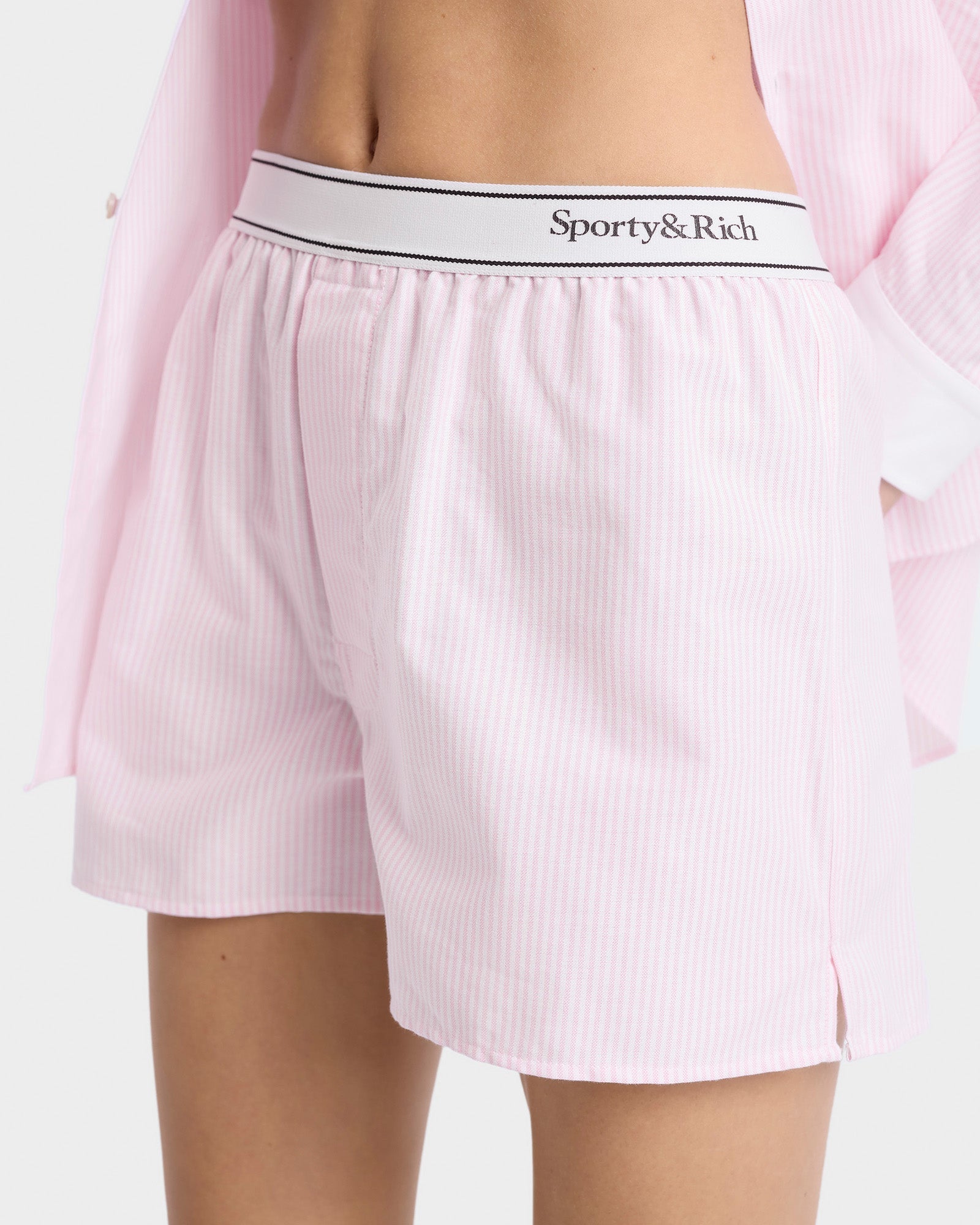 Striped boxer shorts - Pink & White Stripe