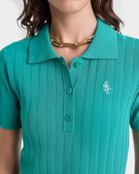 SRC polo shirt with mesh logo - Spring Green