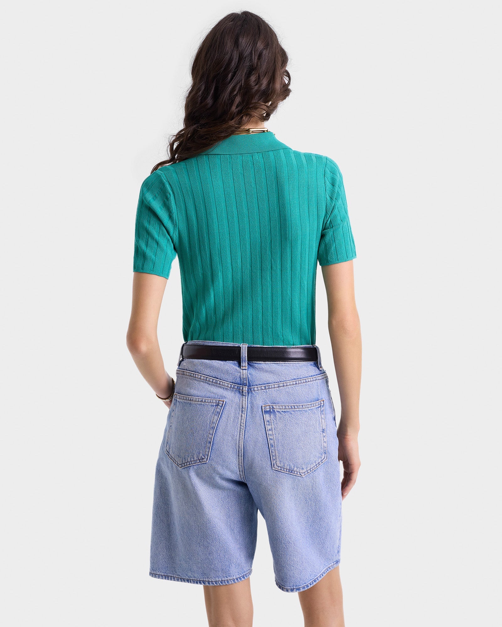 SRC polo shirt with mesh logo - Spring Green