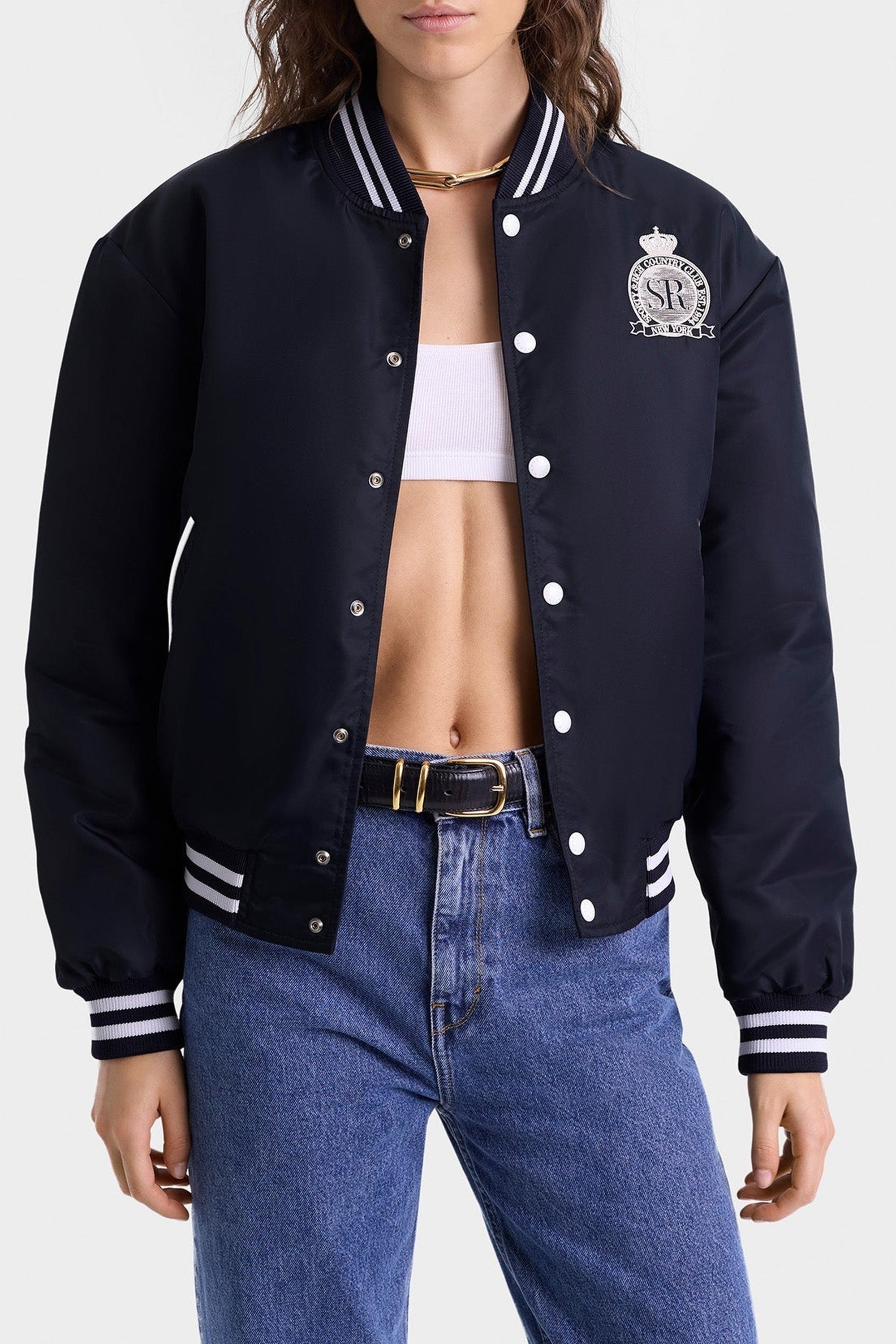 Veste universitaire Royal Club - Bleu Marine & Blanc