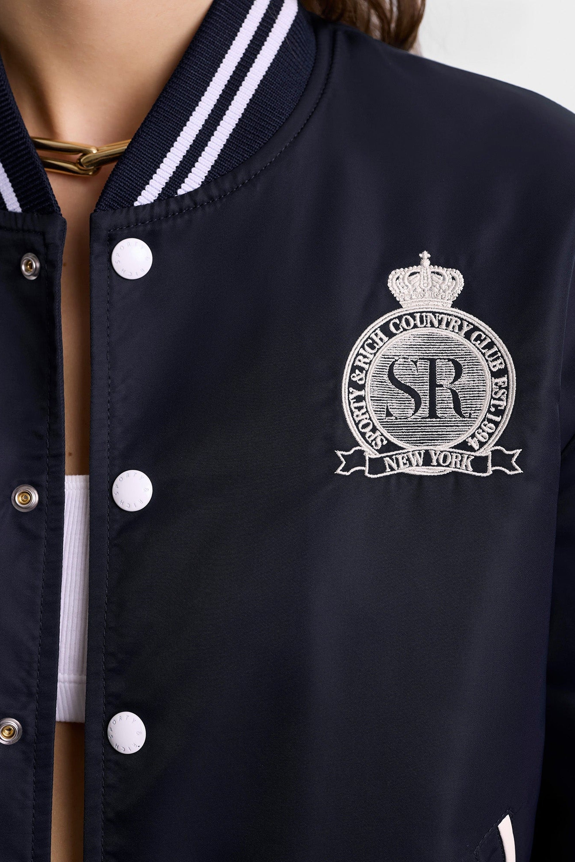Veste universitaire Royal Club - Bleu Marine & Blanc