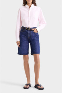 Chemise H&W Crest oversize à rayures - Pink & White Stripe