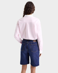 Chemise H&W Crest oversize à rayures - Pink & White Stripe