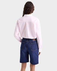 Chemise H&W Crest oversize à rayures - Pink & White Stripe