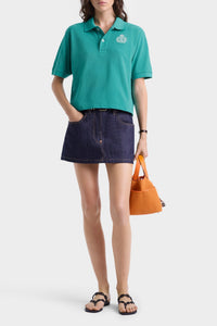 Embroidered short-sleeved polo shirt - Spring Green