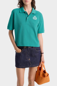 Embroidered short-sleeved polo shirt - Spring Green