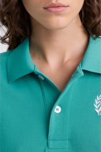 Embroidered short-sleeved polo shirt - Spring Green