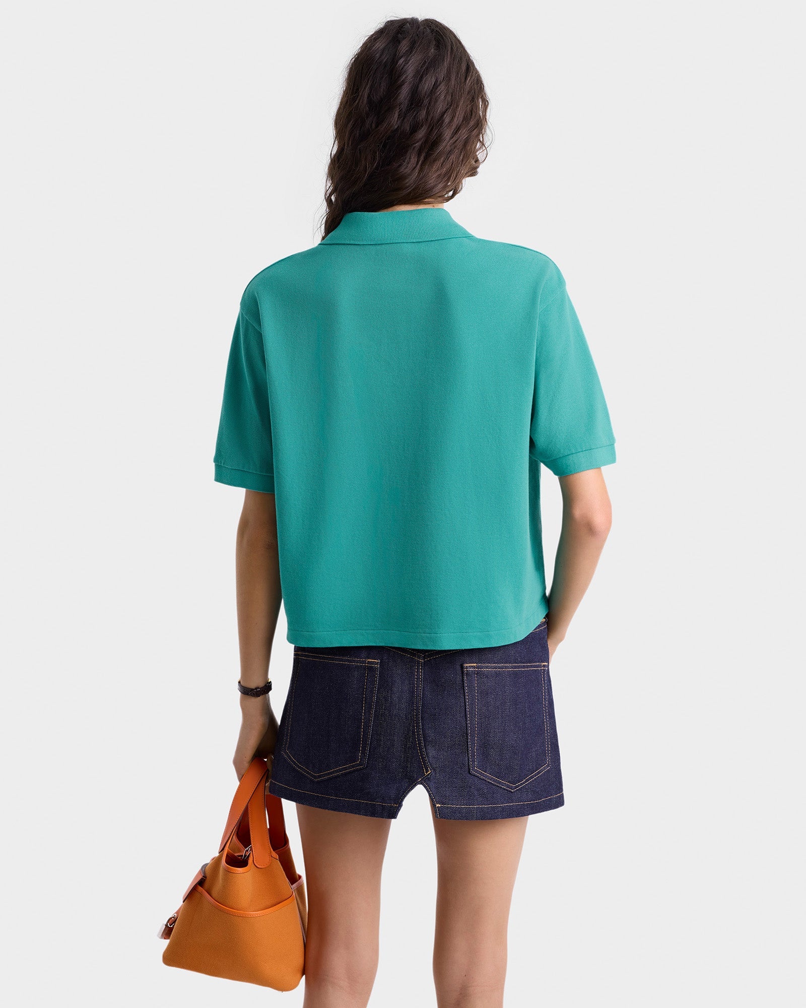 Embroidered short-sleeved polo shirt - Spring Green