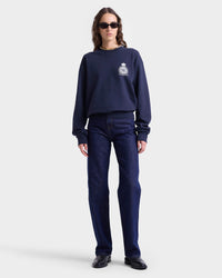 Royal Club Crewneck - Navy & White