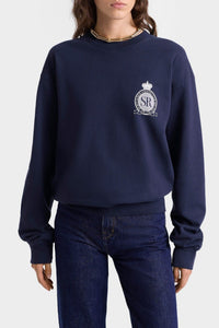Royal Club Crewneck - Navy & White