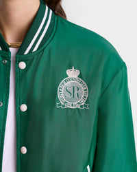 Veste bomber Varsity en satin - Spring Green