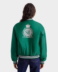 Veste bomber Varsity en satin - Spring Green