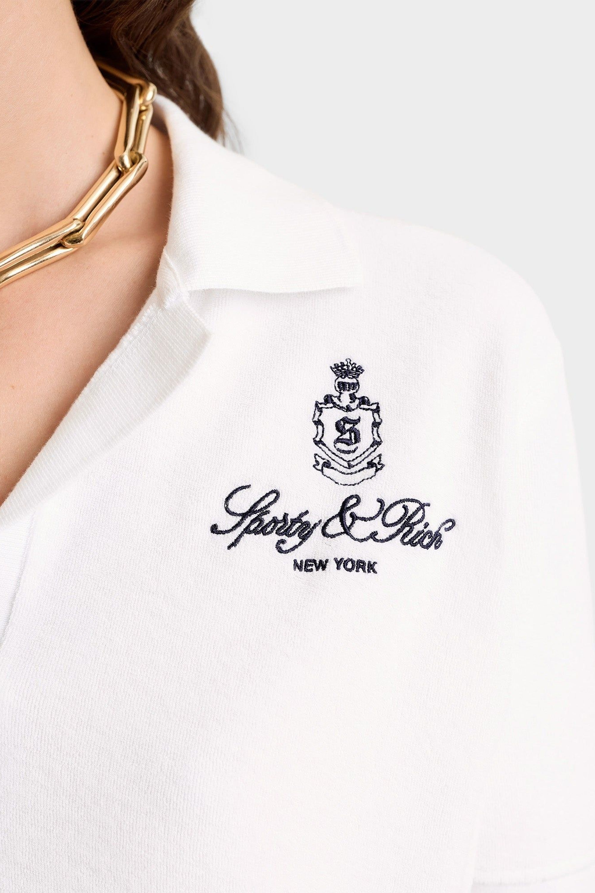 Polo Vendome en velours - White