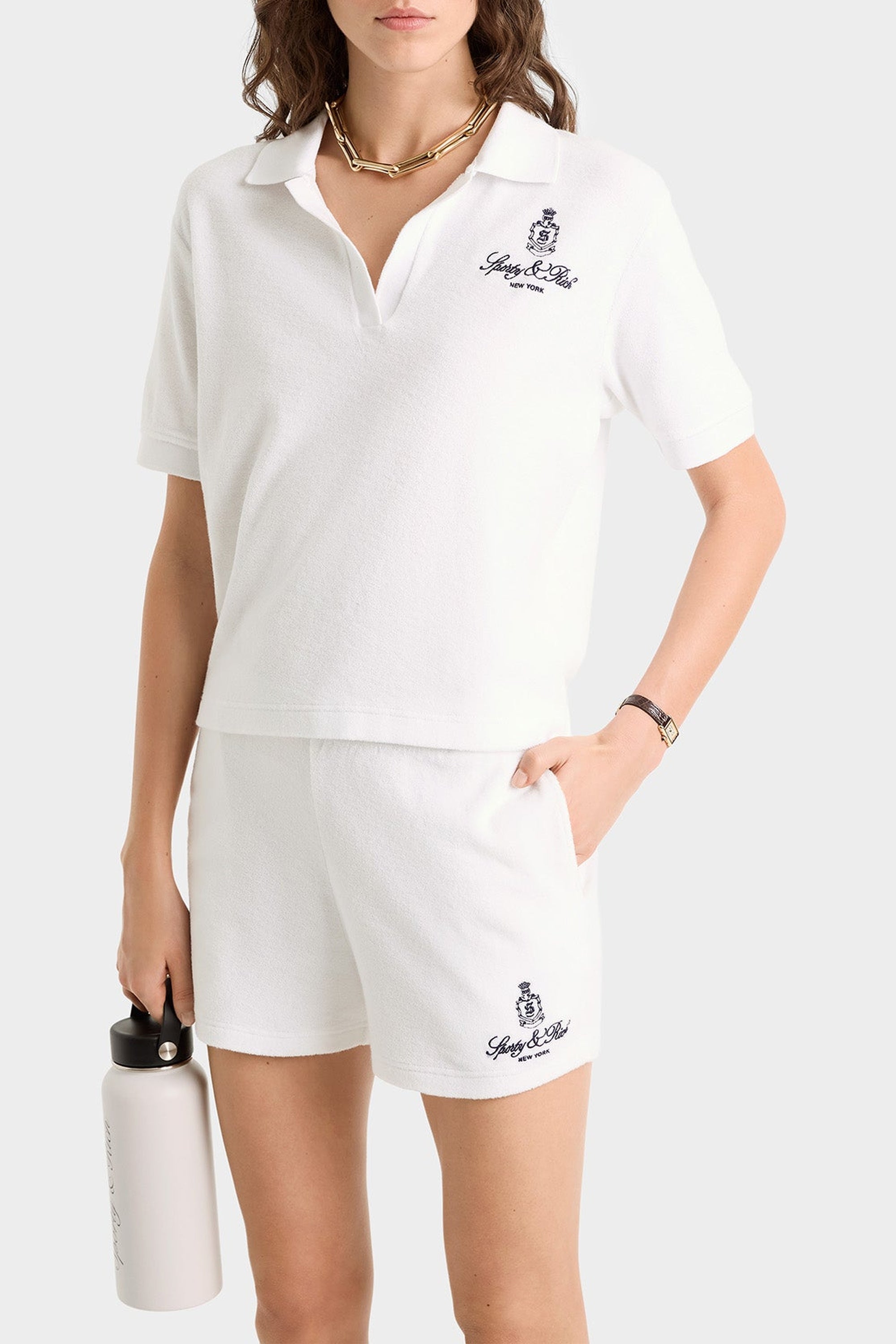 Short Vendome en velours - White