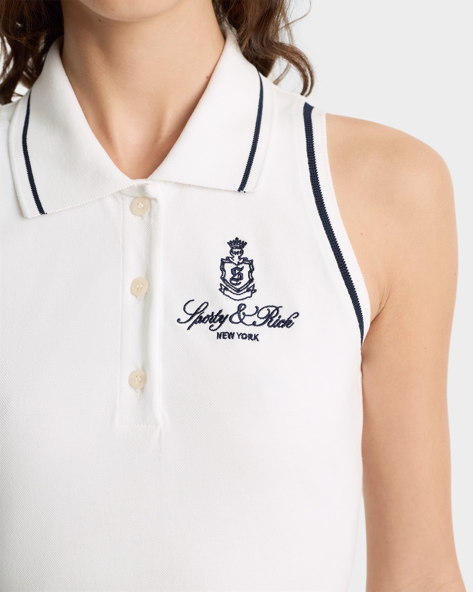 Robe polo Vendome en piqué - White