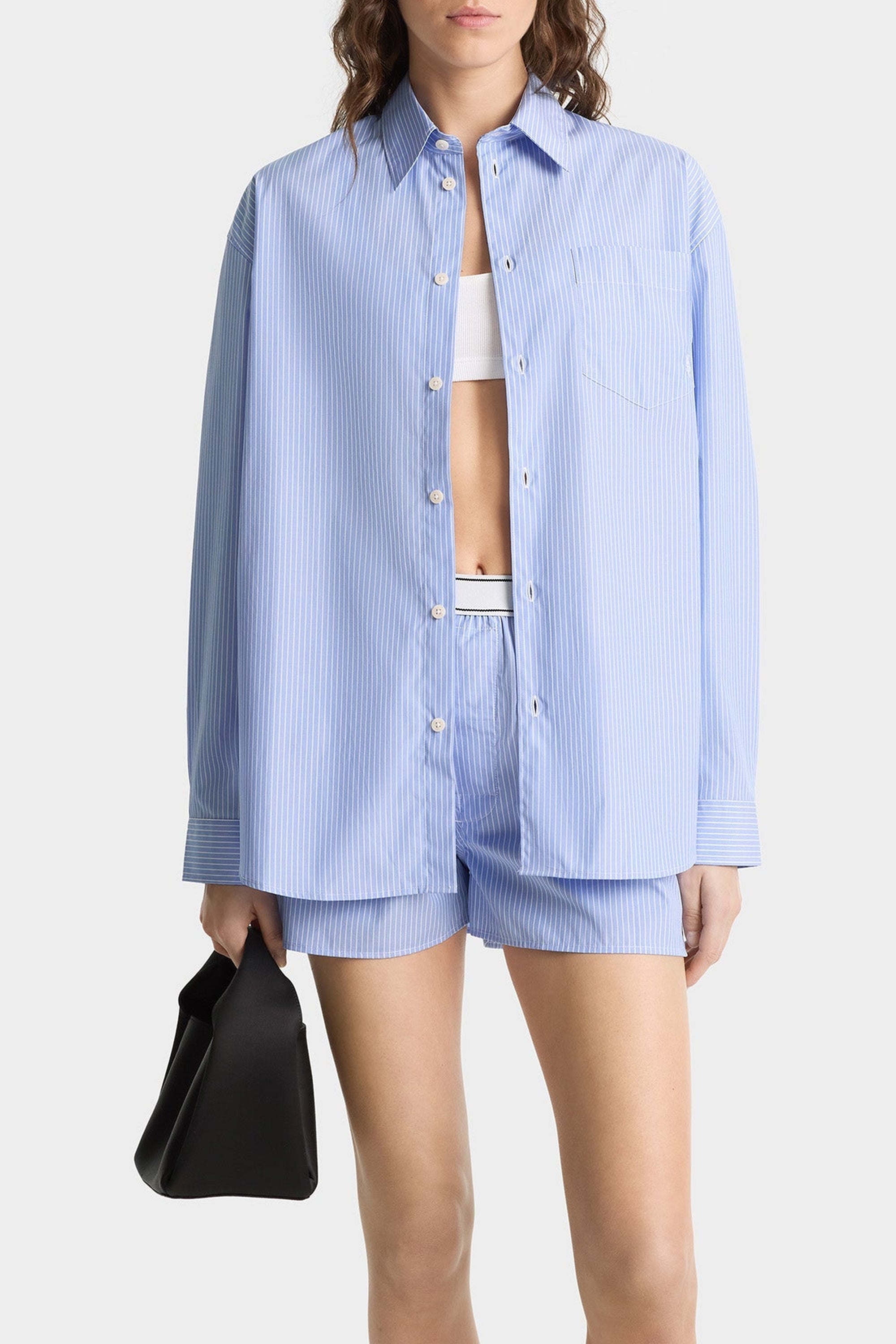 Chemise SRC oversize à rayures - Light Blue Striped