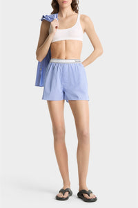 Short boxer Script à rayures - Light Blue Striped