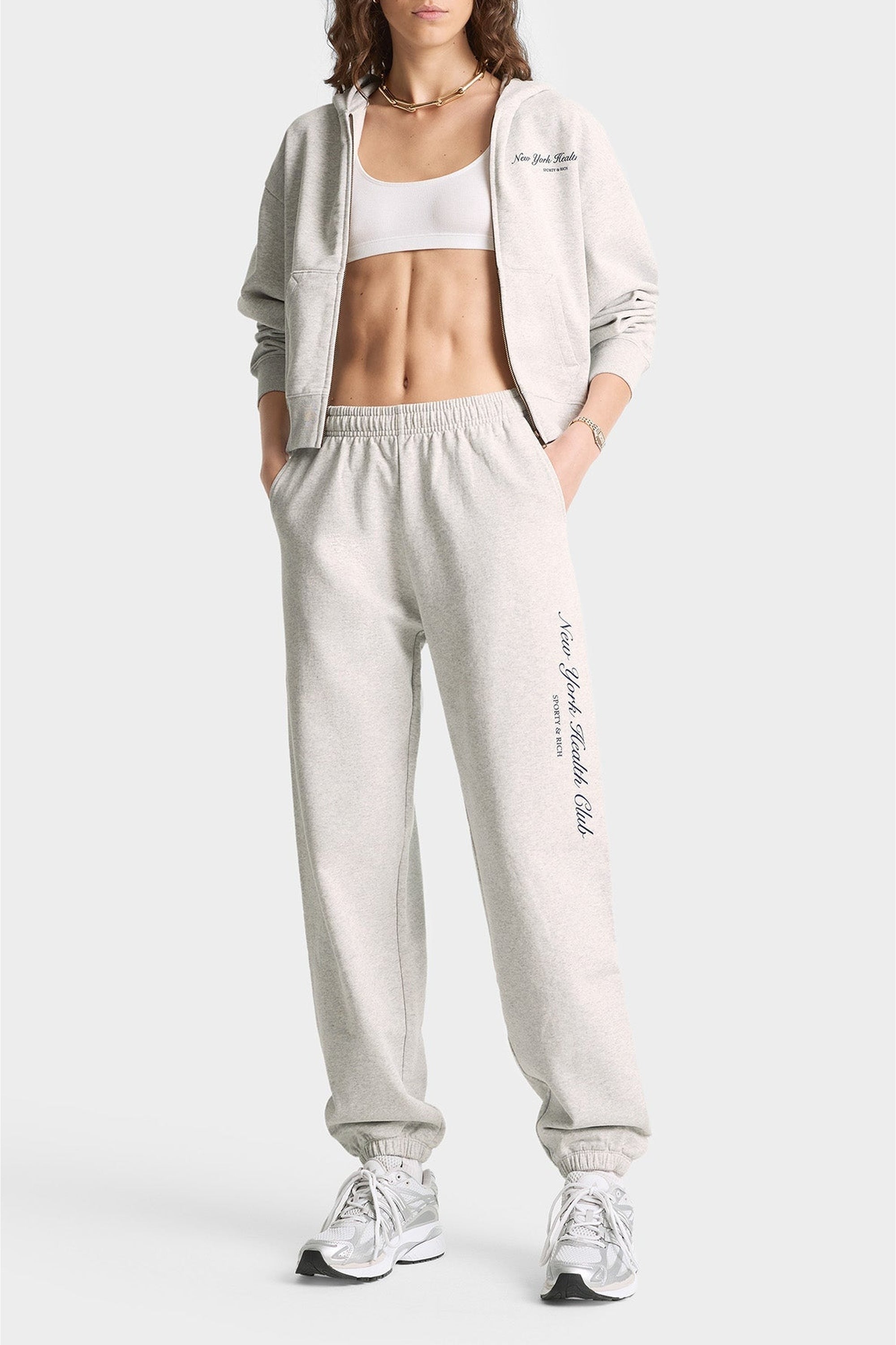Pantalon de survêtement NY Health Club imprimé - Heather Gray
