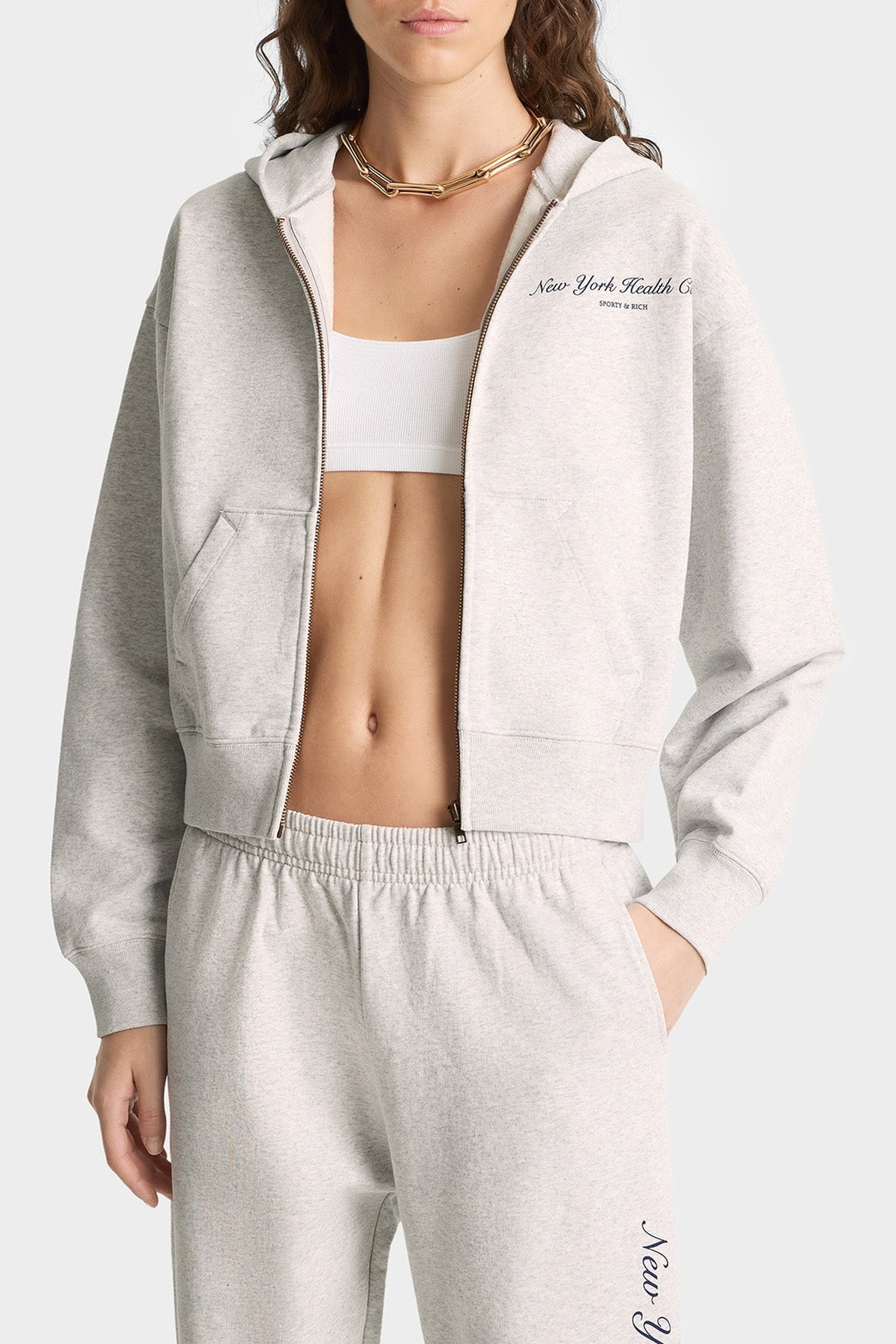 Sweat à capuche à zip - Heather Gray