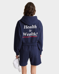 Serif Logo Gym Short - Navy & White