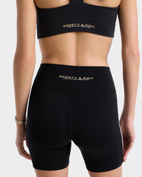 Short cycliste à liseré et surpiqûres - Black