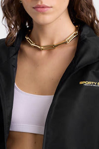 Veste coupe-vente à capuche Bold Health en satin - Black