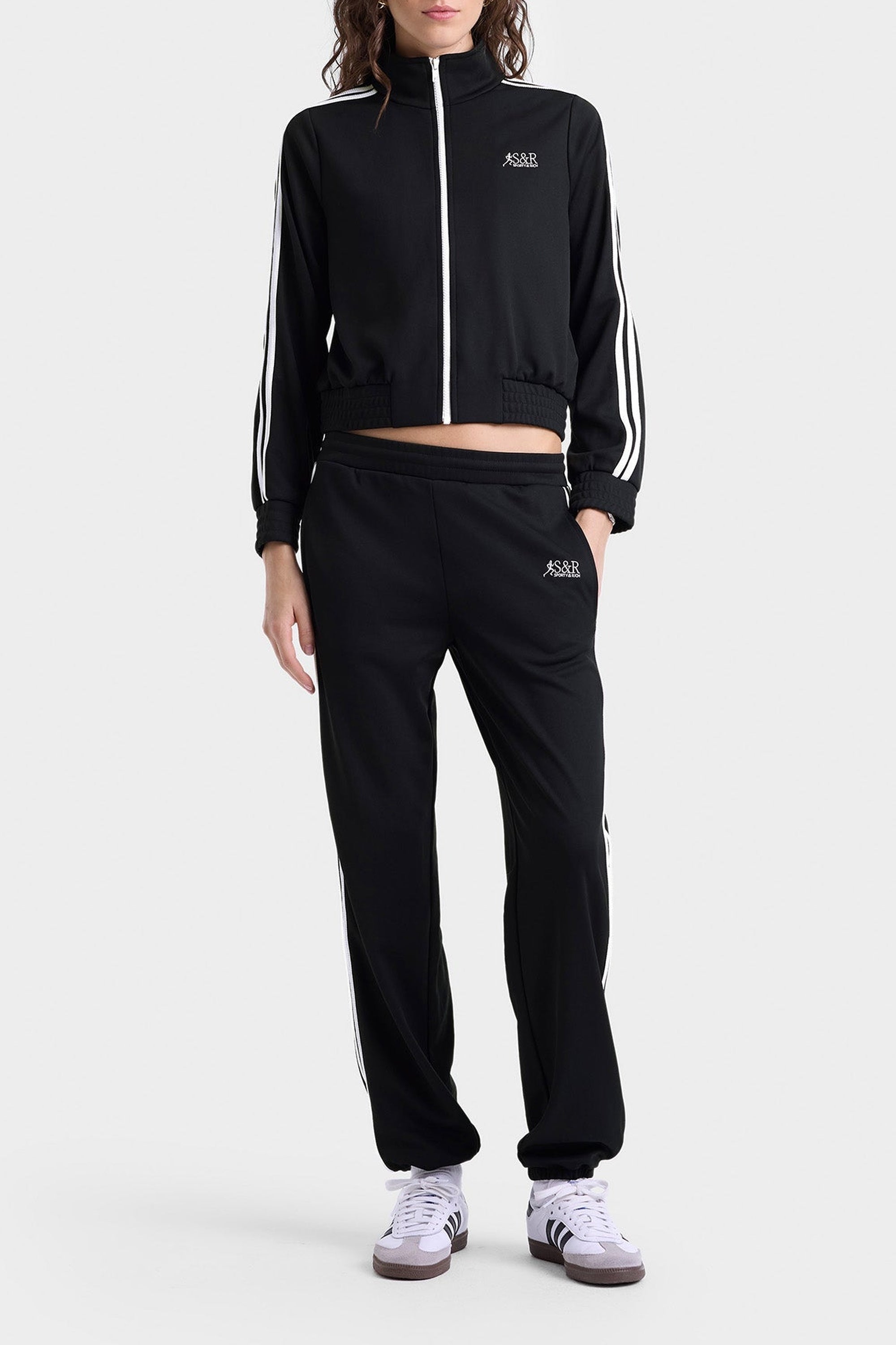 Gilet zippé à rayures - Black
