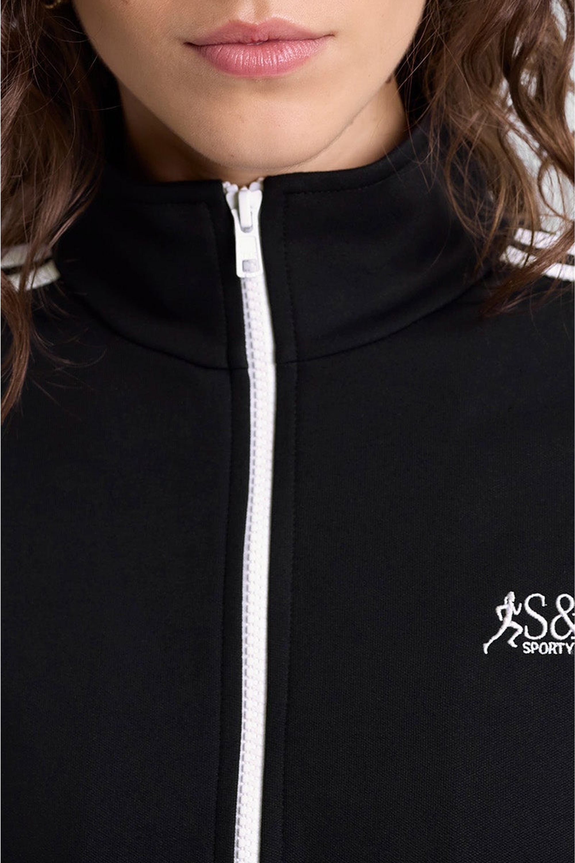 Gilet zippé à rayures - Black