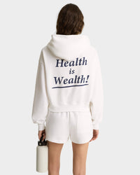 Sweat à capuche court Health Is Weal - White