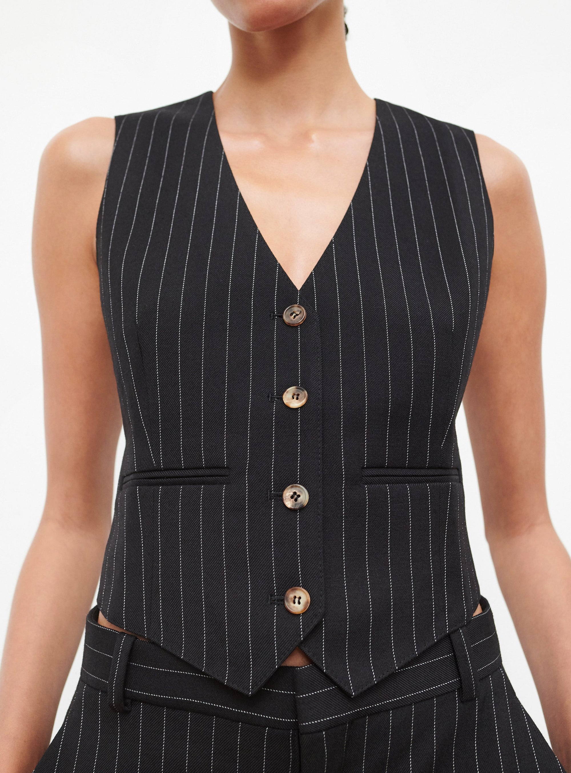 Waistcoat - Black Pinstripe