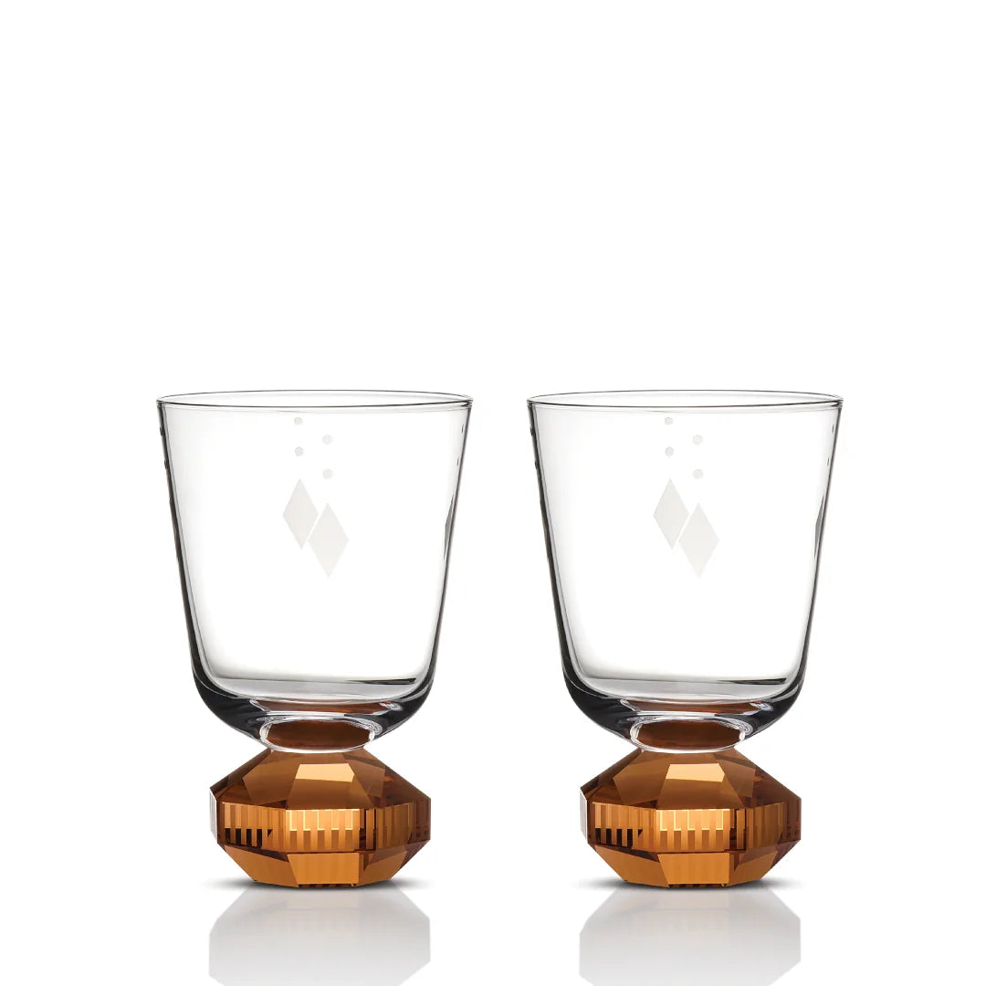 Set de 2 petits verres en cristal Chelsea - Clear & Rouge