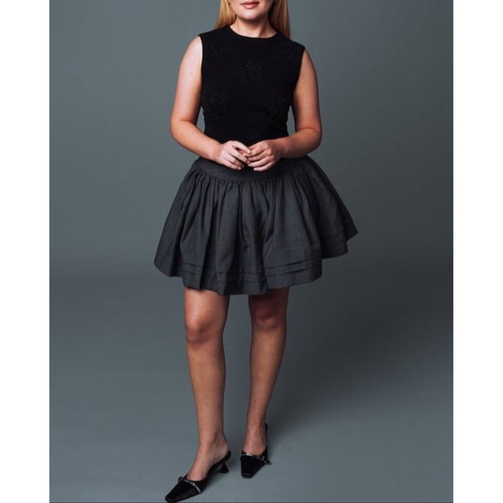 Storm 55 Mules - Black Satin