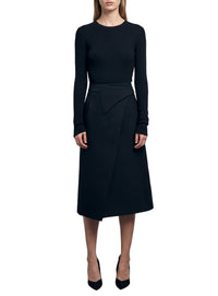 Wrap Skirt Midi - Black