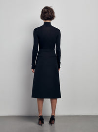 Wrap Skirt Midi - Black