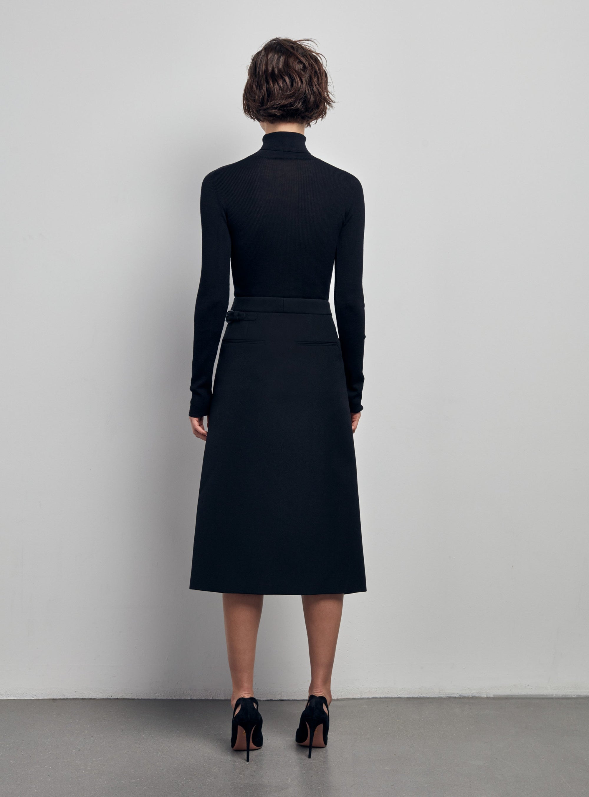 Wrap Skirt Midi - Black