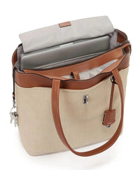 Graz Mezzanine tote bag - Natural & Saddle