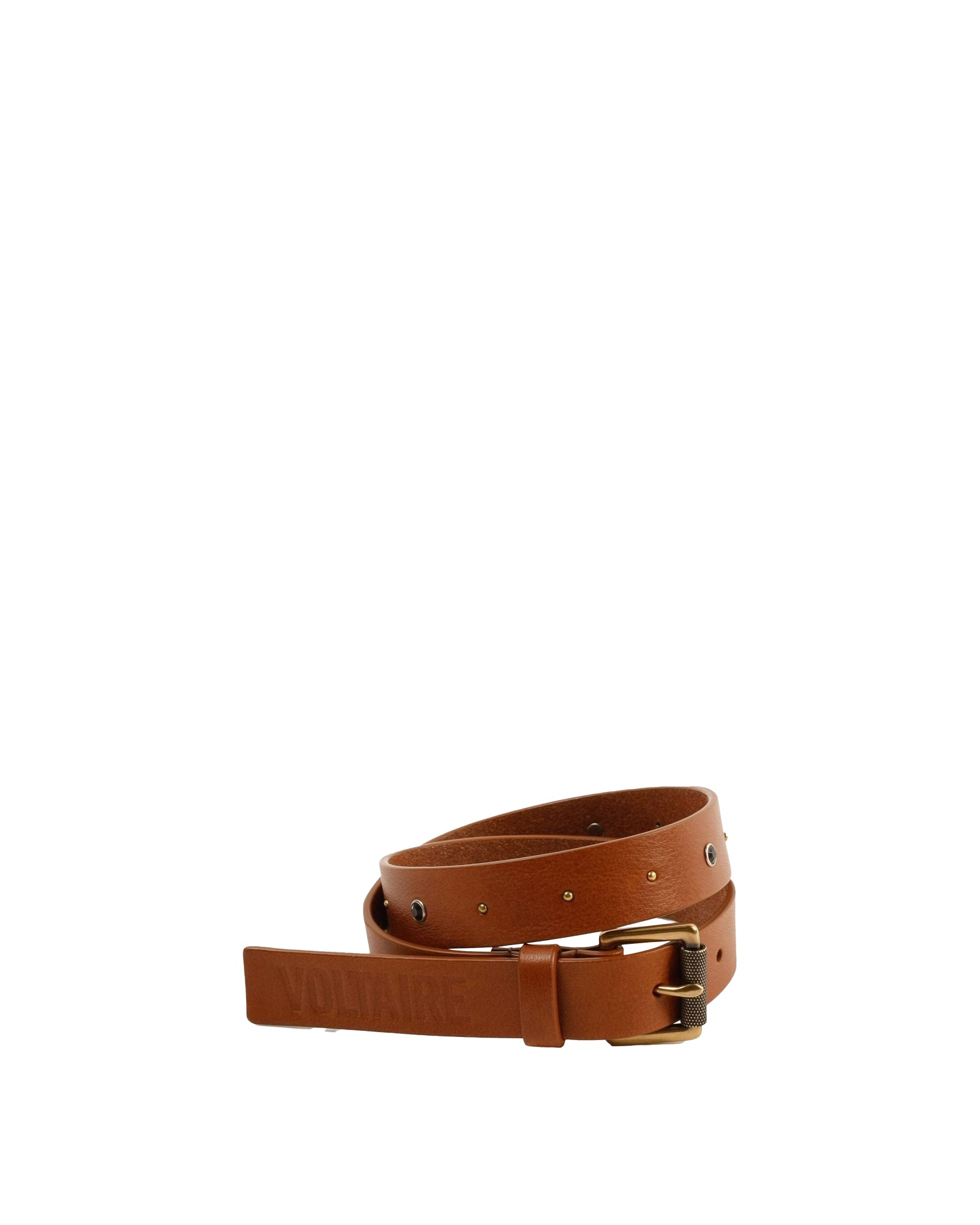 Leather belt with decorative rhinestones - Antilope