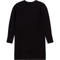 Robe en laine à fermeture boutonnée à l'épaule - Black