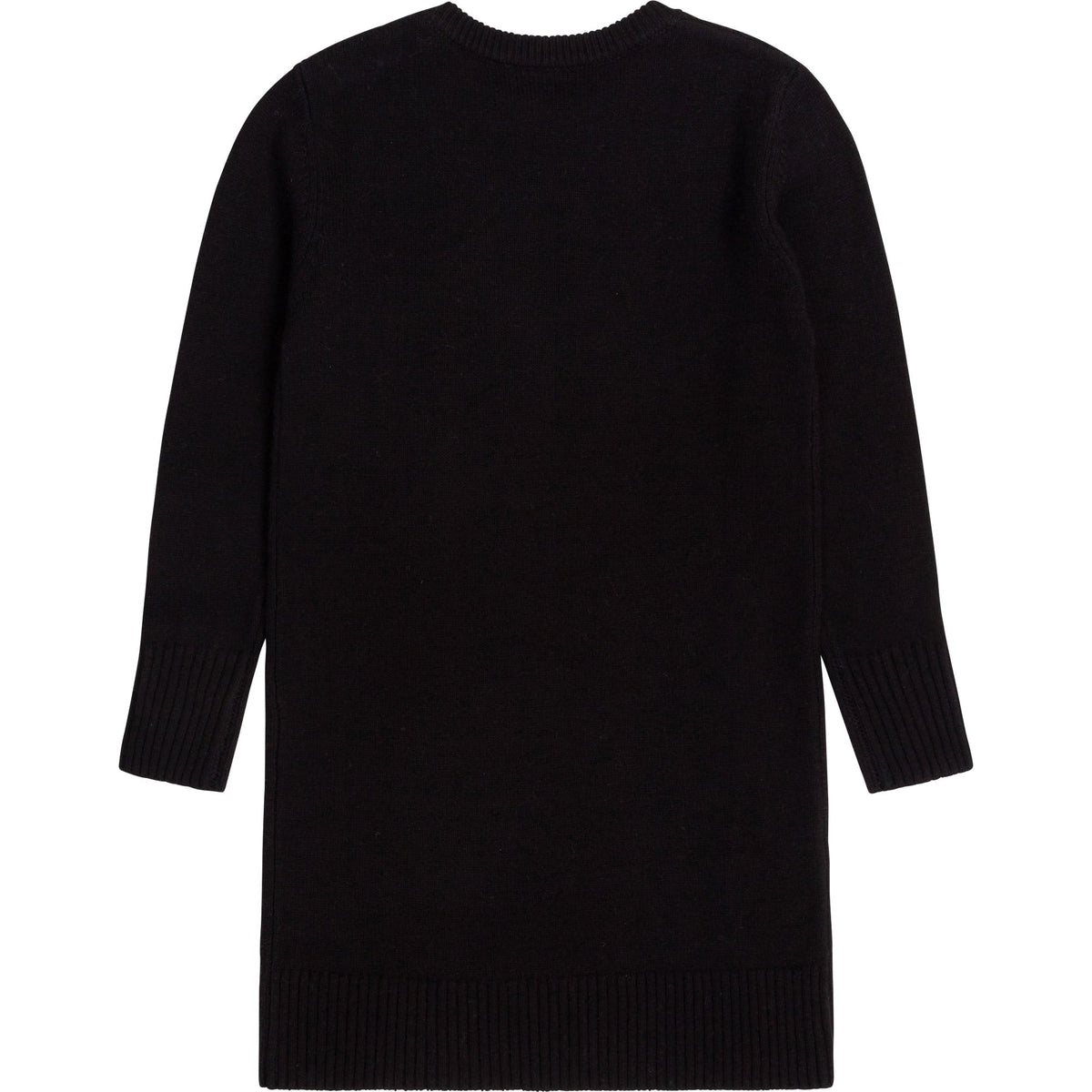 Robe en laine à fermeture boutonnée à l'épaule - Black
