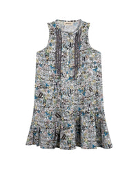 Robe imprimée all over fleurs - Ciel