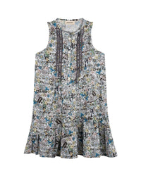 Robe à imprimée all over fleurs en coton - Ciel
