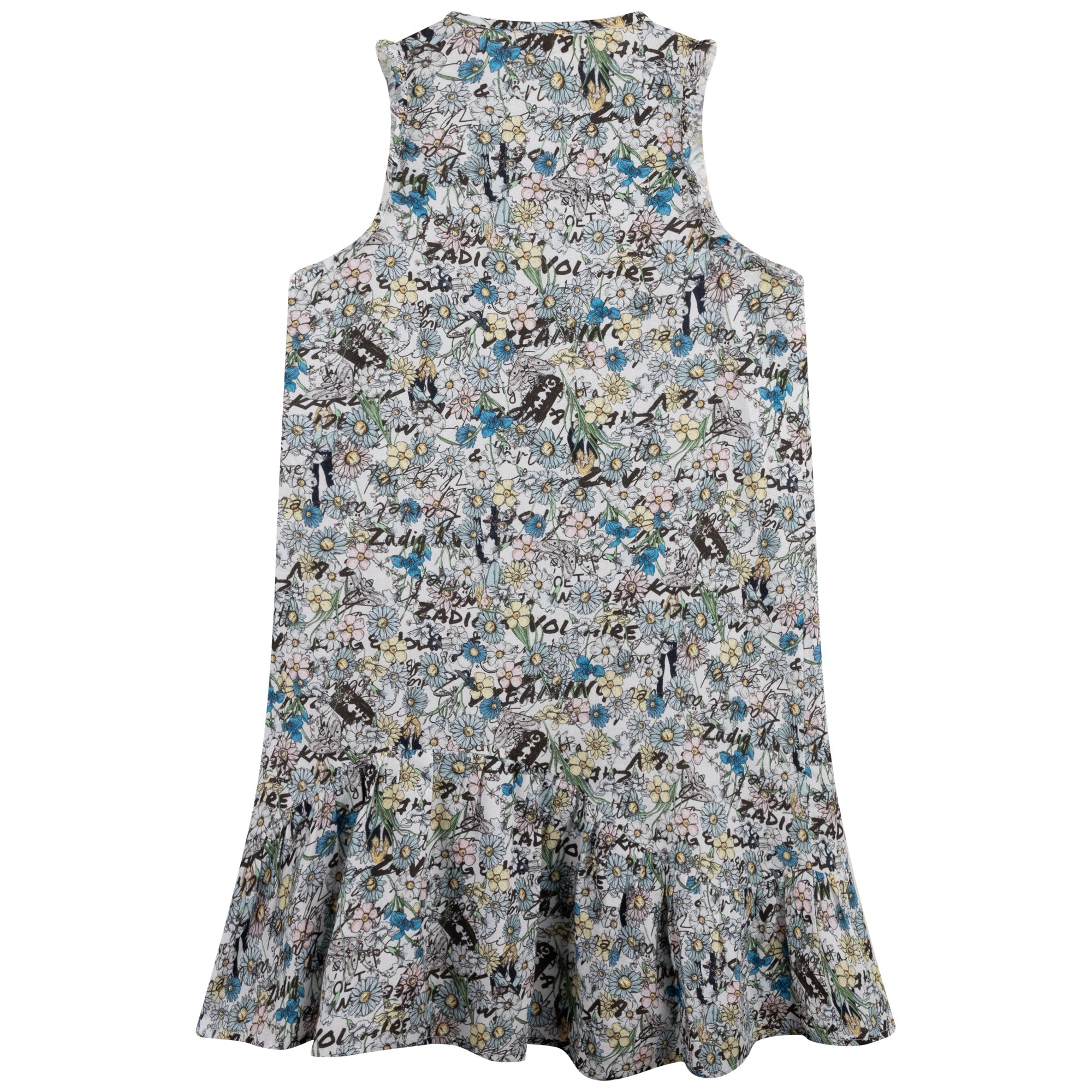 Robe à imprimée all over fleurs en coton - Ciel