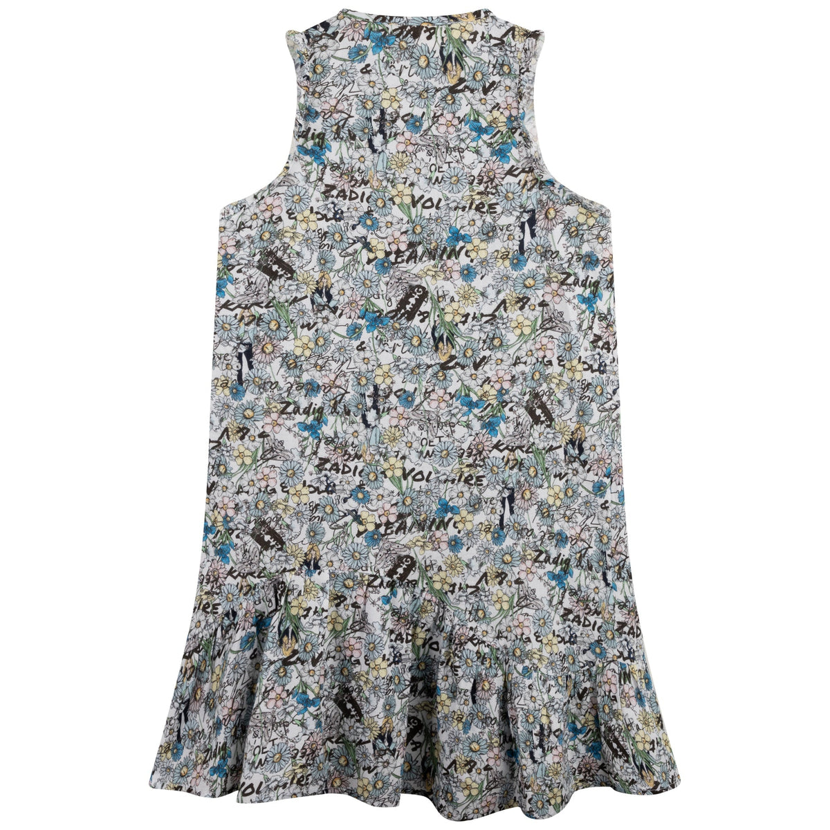 Robe en crêpe de viscose imprimée all over fleurs - Ciel